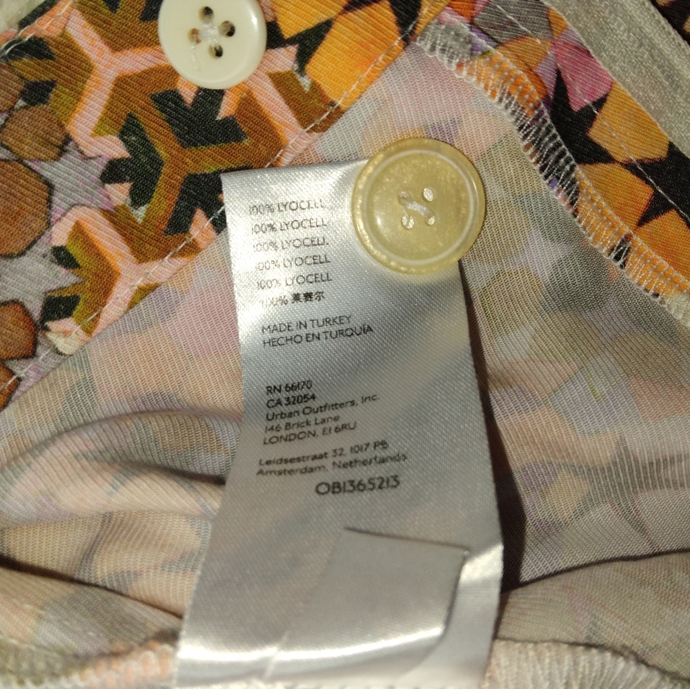 Anthropologie Geometric Orange Printed Trousers Pants Size 4 - Picture 8 of 12